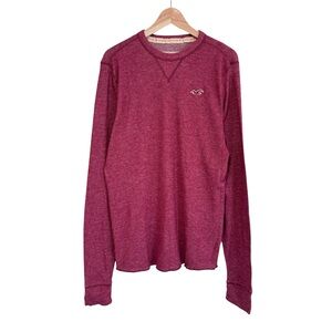 HOLLISTER Men's Size XL Crew Neck Long Sleeve Maroon Pullover Knit Sweater Like